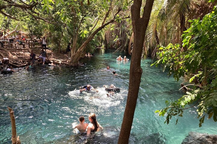 Chemka Hot Springs Near Mount Kilimanjaro, Tanzania Clear turquoise waters of Chemka Hot Springs surrounded by tropical vegetation near Mount Kilimanjaro, Tanzania